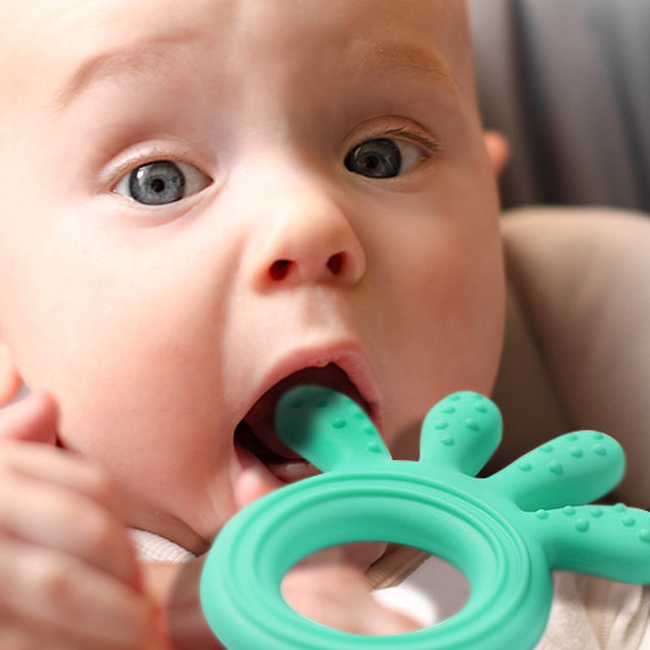 BabyOno 826/02 Silicone teether OCTOPUS GREEN