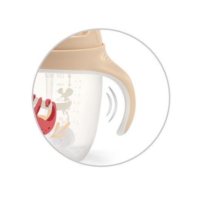 BabyOno 1464/04 Sippy cup with weighted straw BEIGE ONO-02216