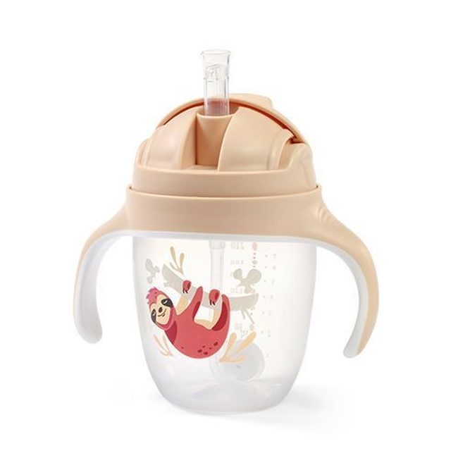 BabyOno 1464/04 Sippy cup with weighted straw BEIGE ONO-02216