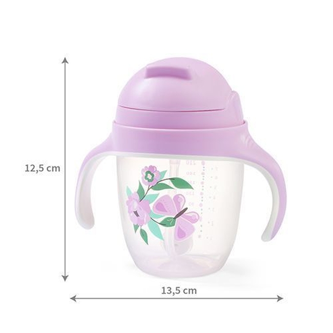 BabyOno 1464/05 Sippy cup with weighted straw PURPLE ONO-02217