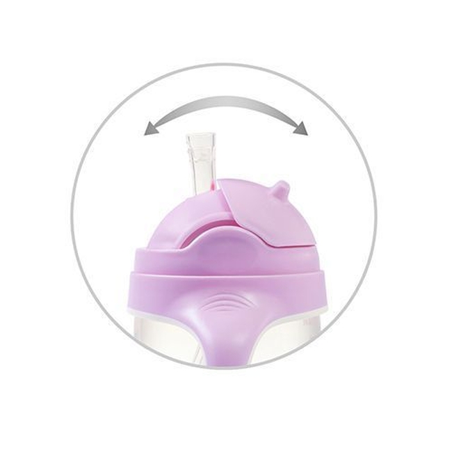 BabyOno 1464/05 Sippy cup with weighted straw PURPLE ONO-02217