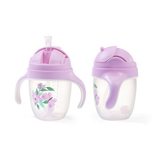 BabyOno 1464/05 Sippy cup with weighted straw PURPLE ONO-02217