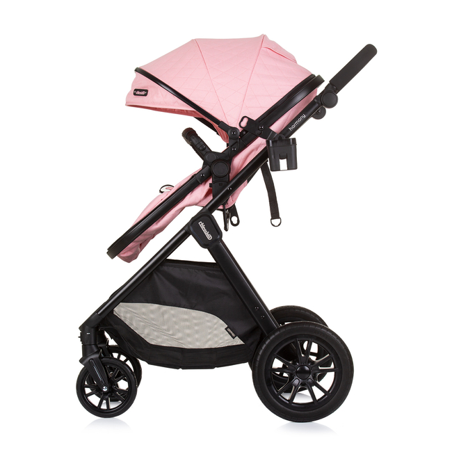 Chipolino Harmony 3 in 1 Children's transformable stroller with accessories flamingo KKHR02405FL