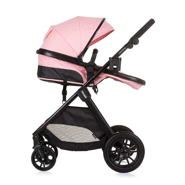 Chipolino Harmony 3 in 1 Children's transformable stroller with accessories flamingo KKHR02405FL