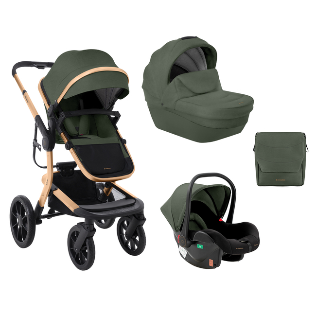 Kikka Boo Stroller 3in1 with plastic carrycot Irene Army Green 2024 31001010254