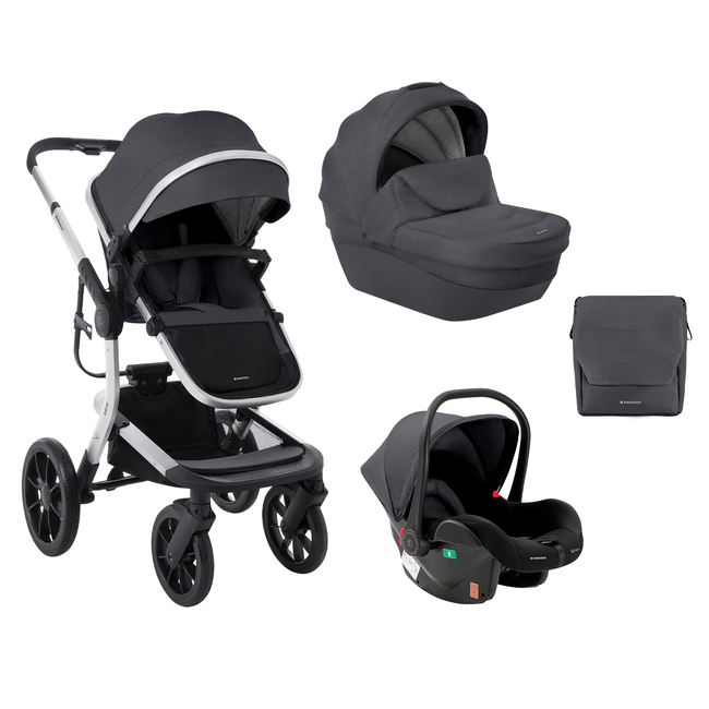 Kikka Boo Stroller 3in1 with plastic carrycot Irene Dark Grey 2024 31001010252