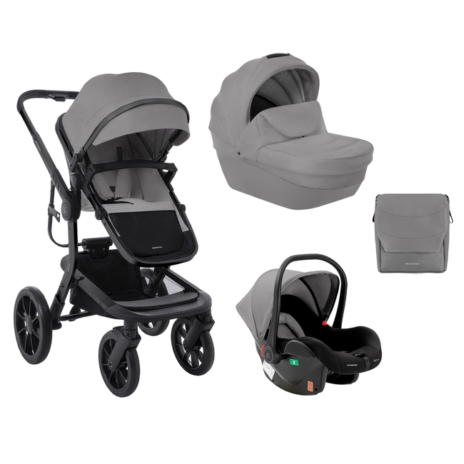 Kikka Boo Stroller 3in1 with plastic carrycot Irene Light Grey 2024 31001010253