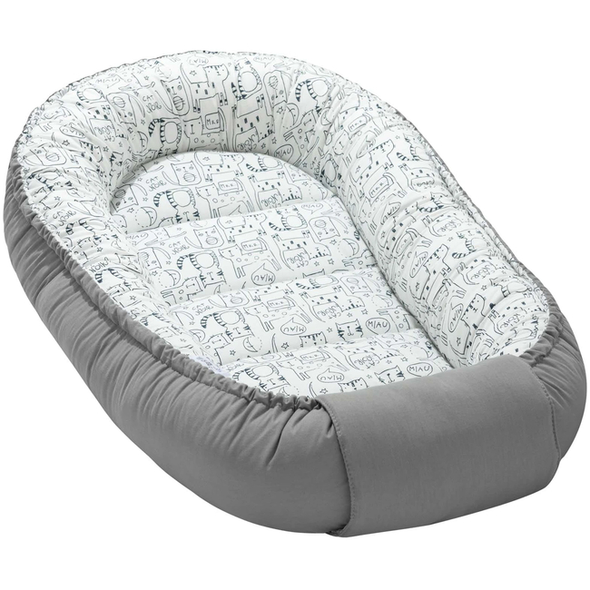 Jukki Baby Nest Cocoon Φωλιά Για Βρέφη 100x55 Διπλής Όψης Hello Kitten 5904506817566