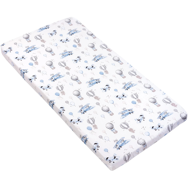 JUKKI Cot/bed Fitted sheet 70x140 CM Travel Blue 5904506810697