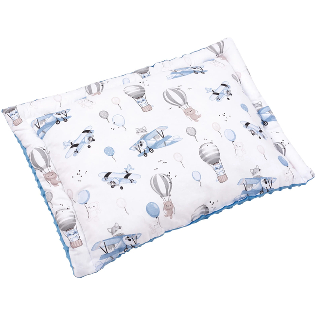 JUKKI Παιδικό Μαξιλάρι 40x60cm Balloon Travel Blue Denim Minky 5904506815548