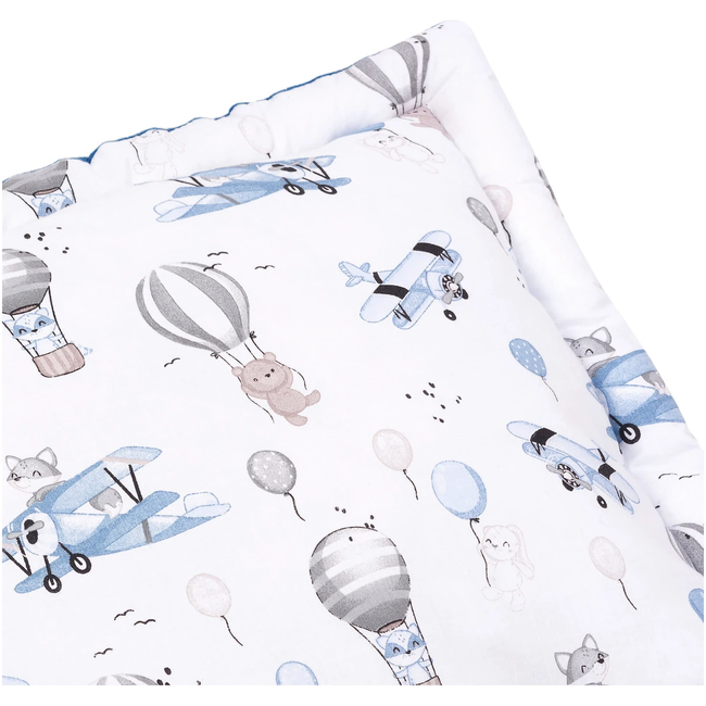 JUKKI Παιδικό Μαξιλάρι 40x60cm Balloon Travel Blue Denim Minky 5904506815548