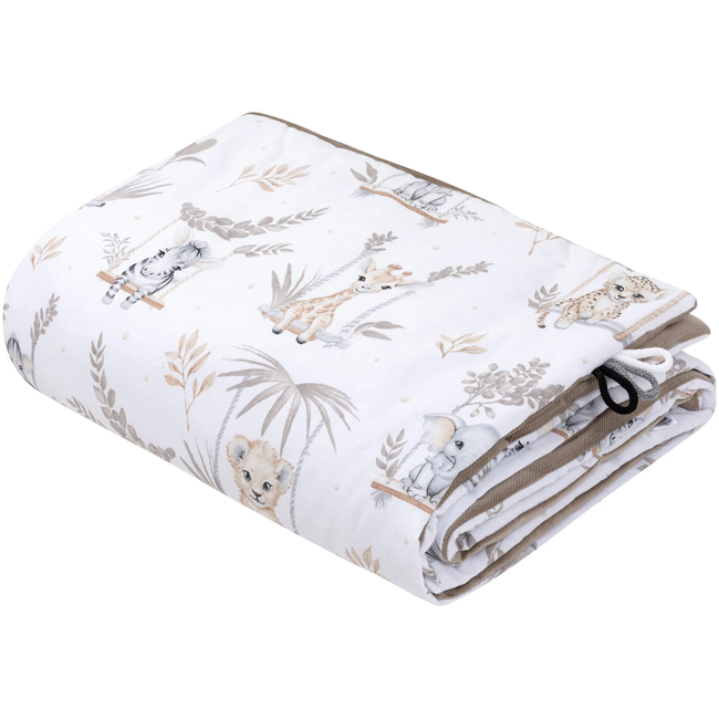 JUKKI Soft Baby Blanket 100x140cm Happy Jungle Latte 5904506821358