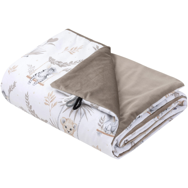 JUKKI Soft Baby Blanket 100x140cm Happy Jungle Latte 5904506821358