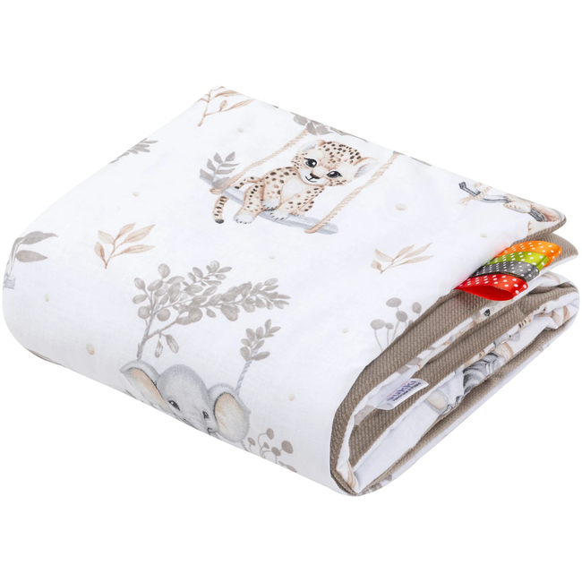 JUKKI Soft Baby Blanket 75x100cm Happy Jungle Latte 5904506821341