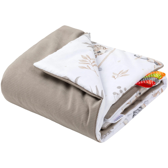 JUKKI Soft Baby Blanket 75x100cm Happy Jungle Latte 5904506821341