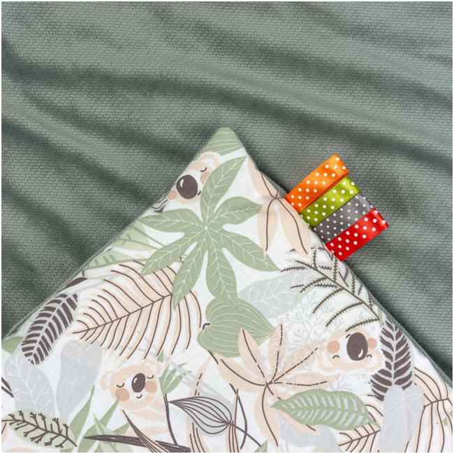 JUKKI Soft Baby Blanket 55 x 75 cm Koala Jungle Olive 5904506822157