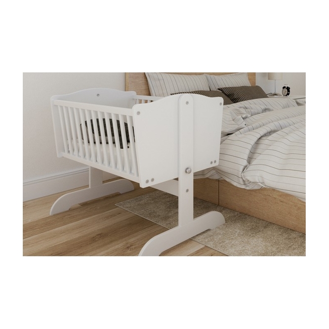 Baby Cradle Sweet Dream with Wheels for Mattress 90x40cm White