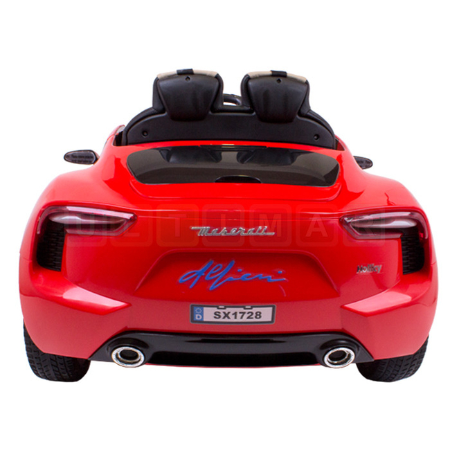 Maserati Alfieri Licensed Ride On Electric Toy Car For Kids 12V Battery Powered LED Lights MP3 RC Parental Remote Controller Leather Seat (SX1728) Red