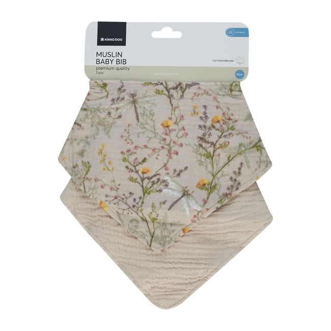 Kikka Boo Muslin bibs set 2 pcs Secret Garden Beige 31303030070