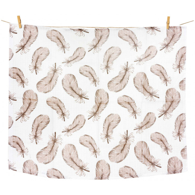 Jukki Muslin Reusable Nappy - Beige Feathers