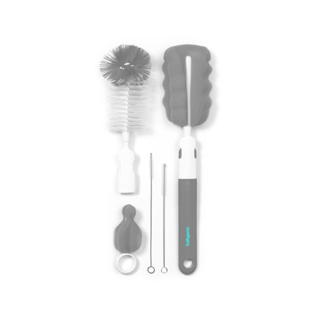 BabyOno 735/03 SET OF BRUSHES FOR TEATS AND BOTTLES GREY