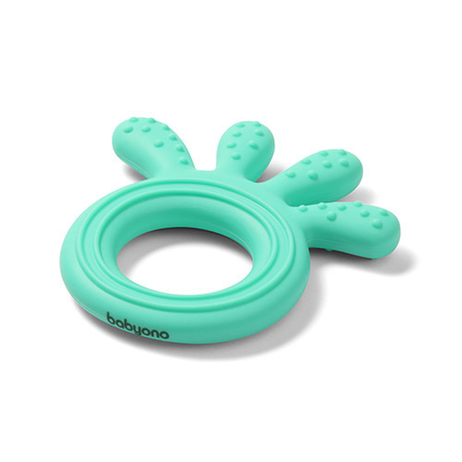 BabyOno 826/02 Silicone teether OCTOPUS GREEN